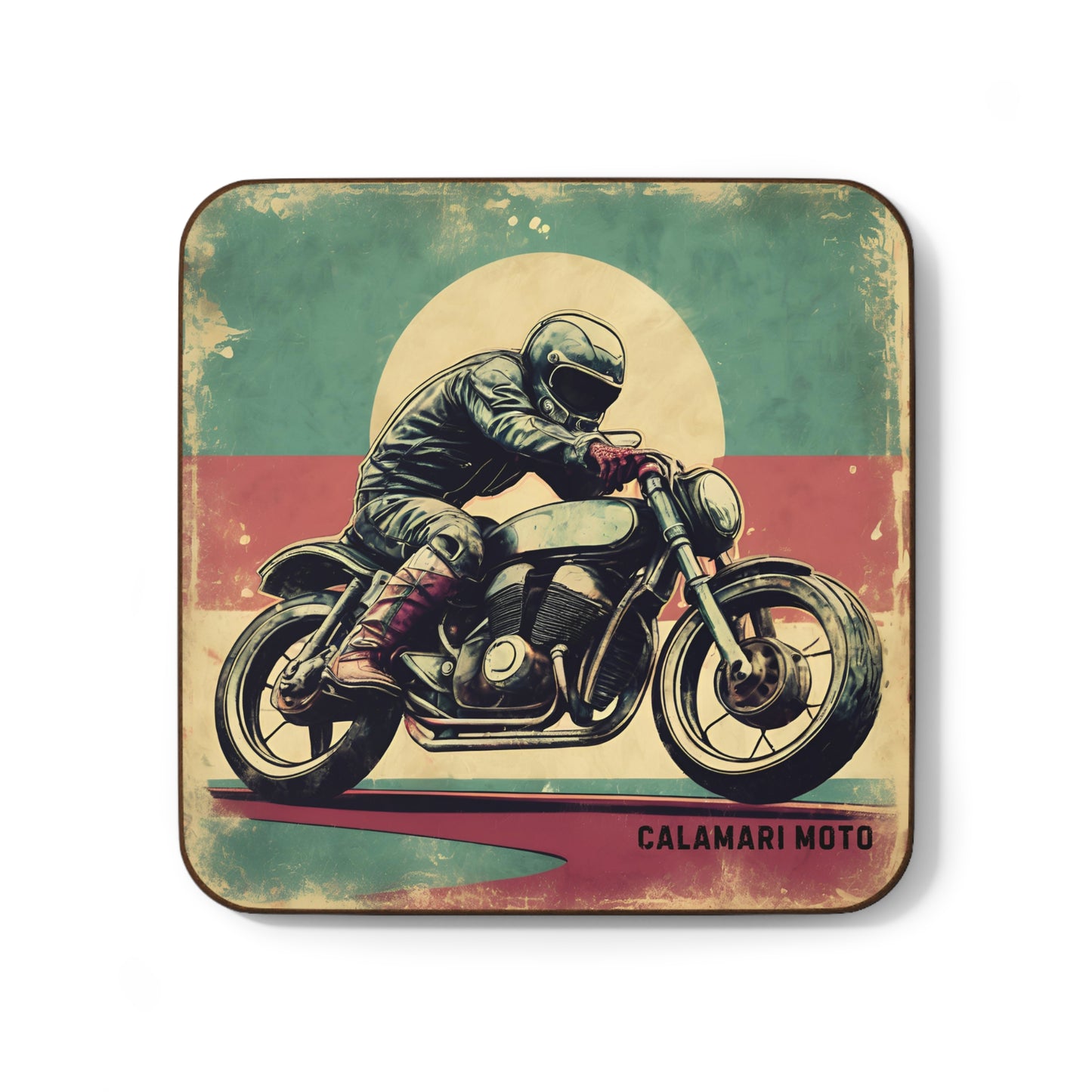 Retro Calamari 4 - Hardboard Back Coaster