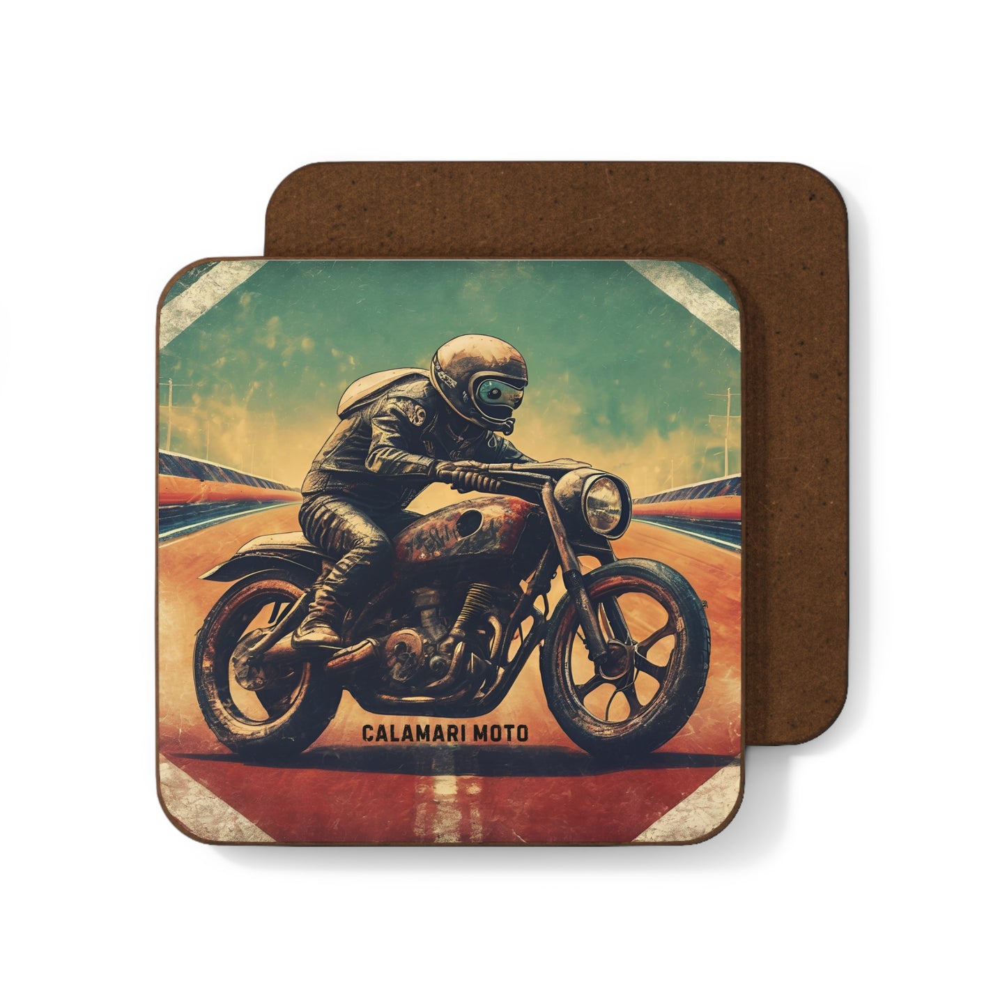 Retro Calamari 2 - Hardboard Back Coaster