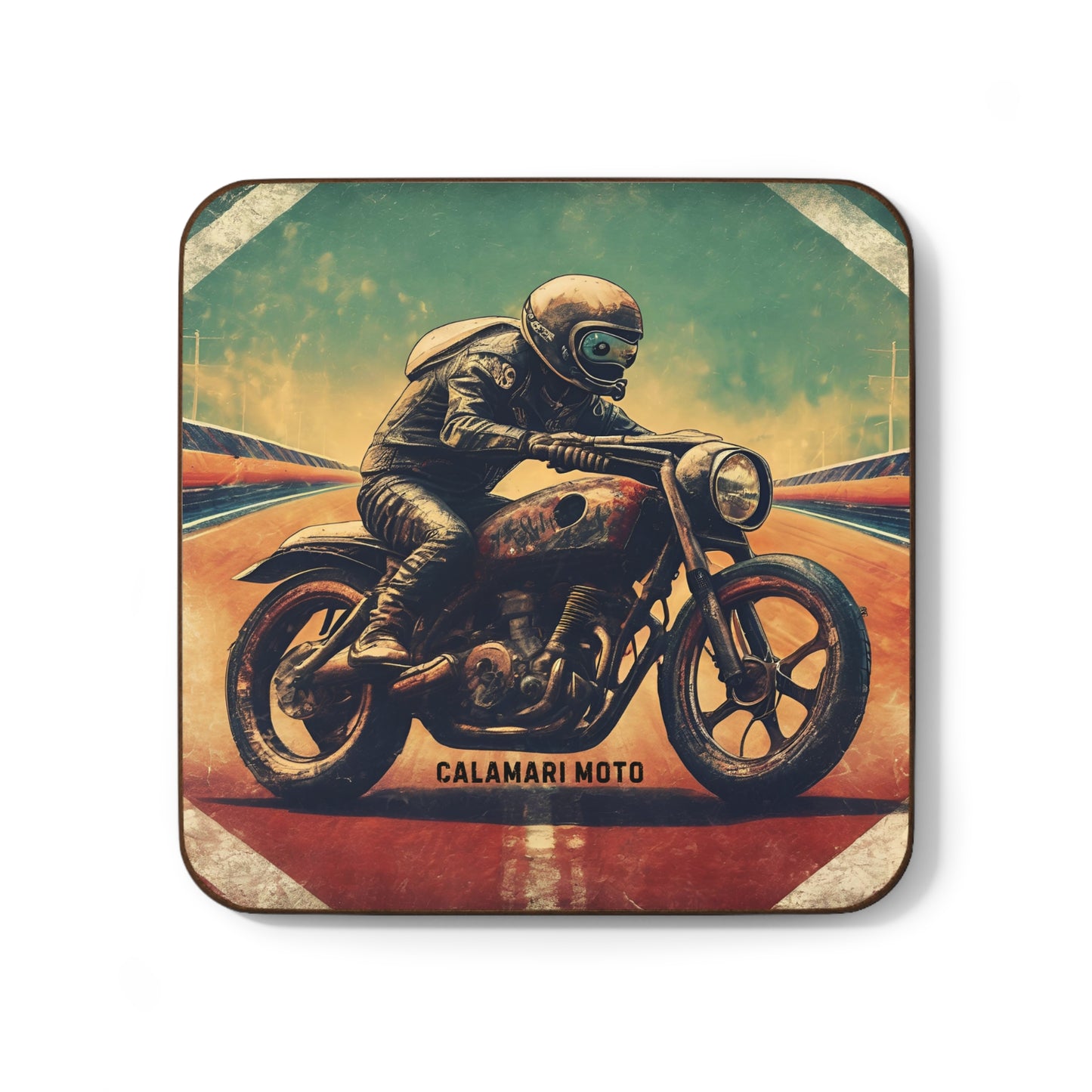 Retro Calamari 2 - Hardboard Back Coaster